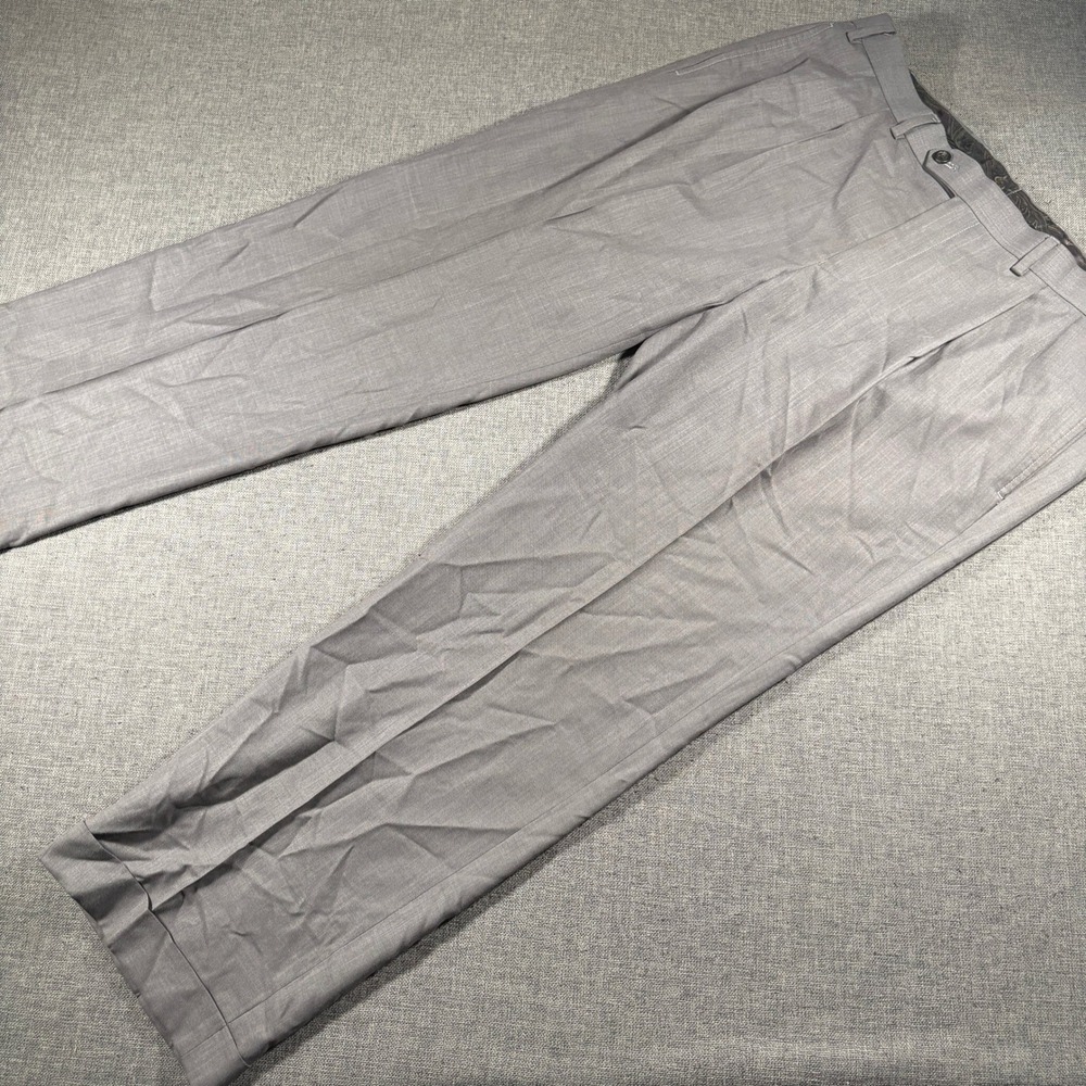 Lauren Ralph Lauren Dress Pants Mens 36x29 Grey Pleated Cuffed Trousers